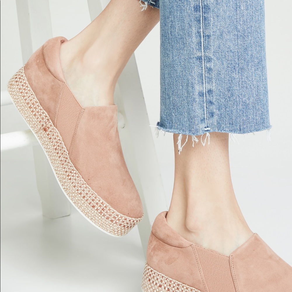 Vince Light Pink Suede Slip On Sneaker